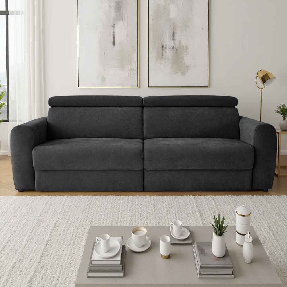 Dalvero Fabric 3 Seater Sofabed in Black