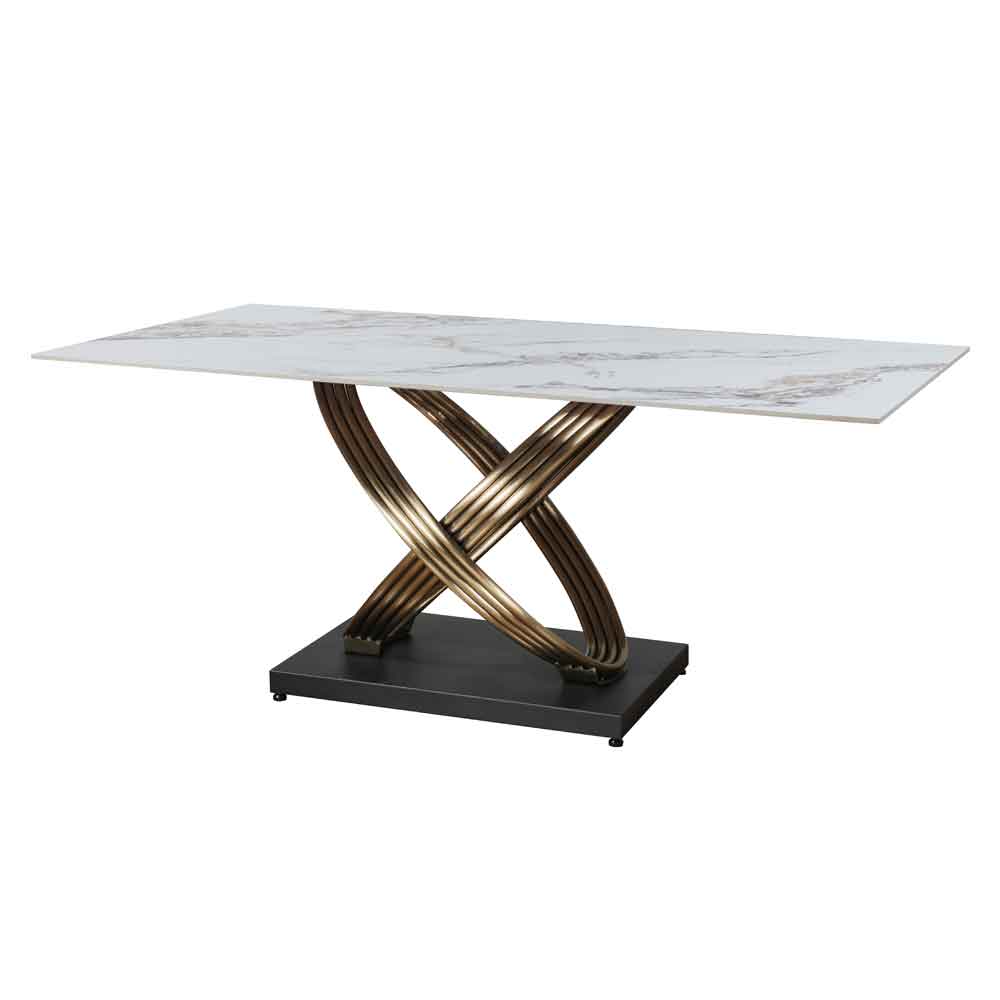 Dalviro Ceramic Dining Table in White Gloss