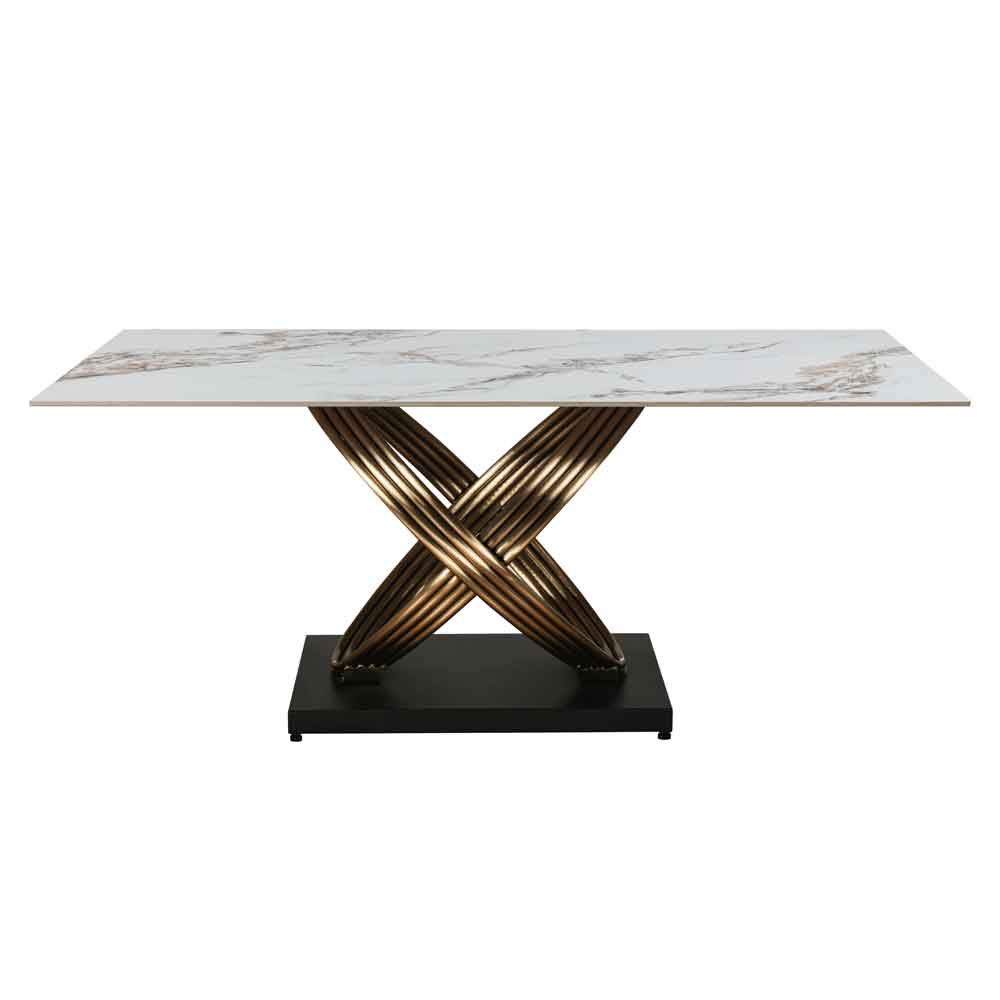 Dalviro Ceramic Dining Table in White Gloss