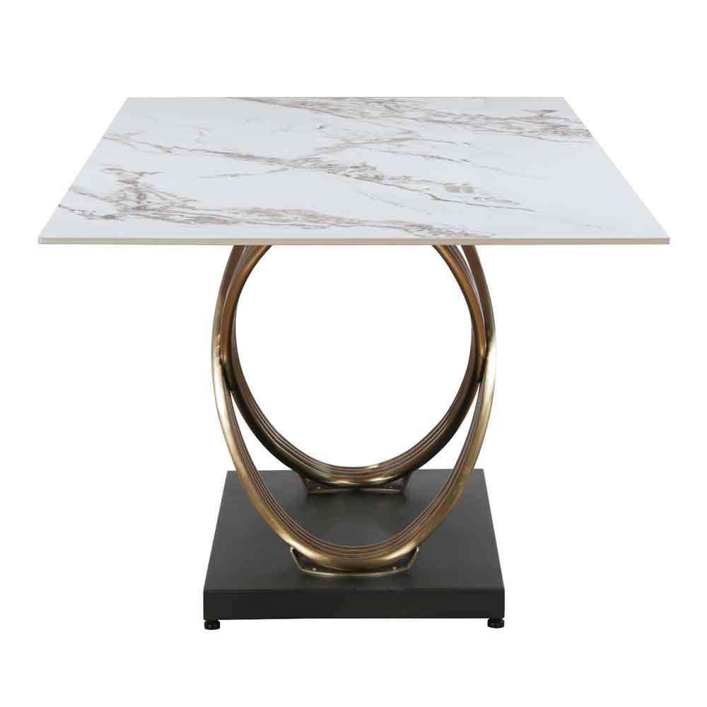 Dalviro Ceramic Dining Table in White Gloss
