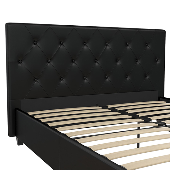 Dalya Faux Leather King Size Bed In Black_7