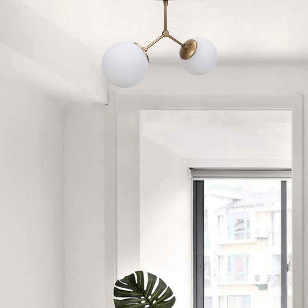 Damar 2 Light Metal Ceiling Light in Gold