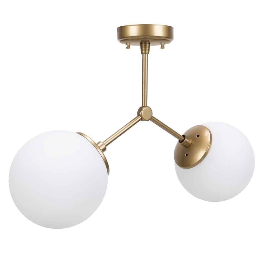 Damar 2 Light Metal Ceiling Light in Gold