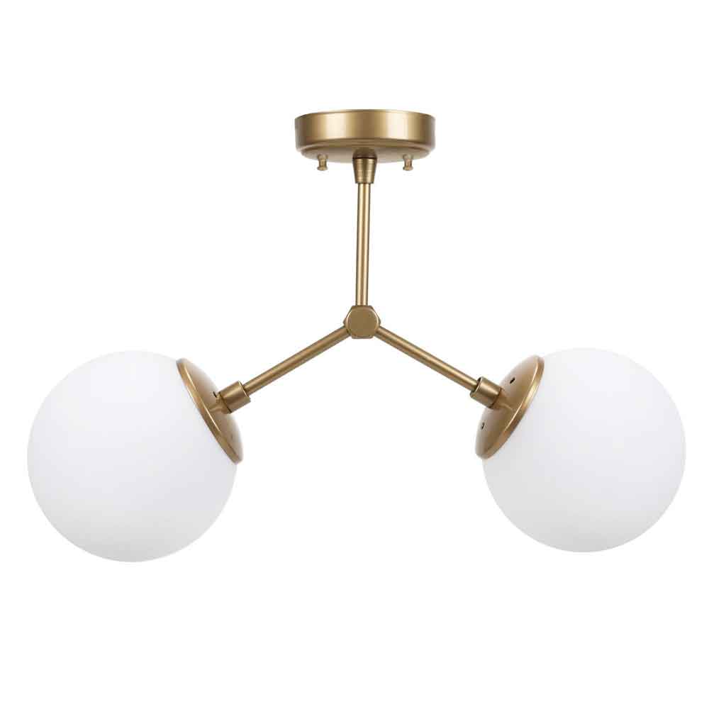 Damar 2 Light Metal Ceiling Light in Gold