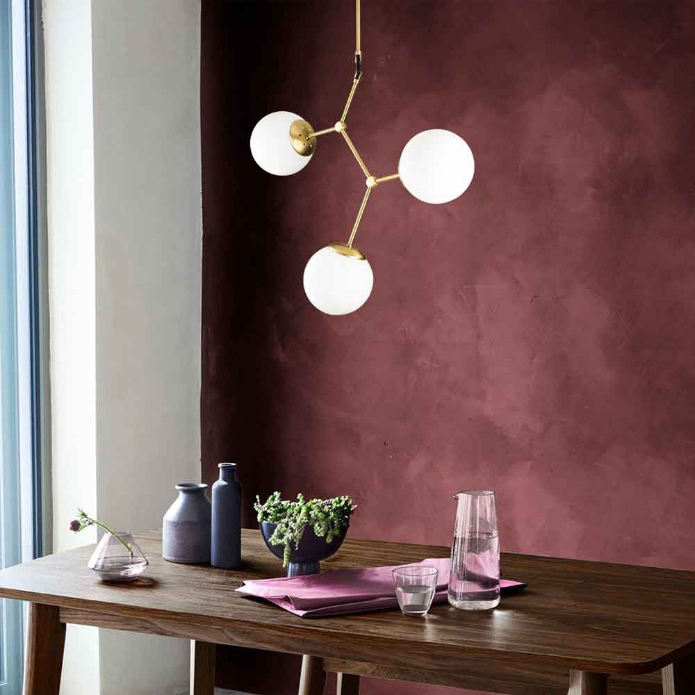 Damar 3 Light Metal Ceiling Light in Gold