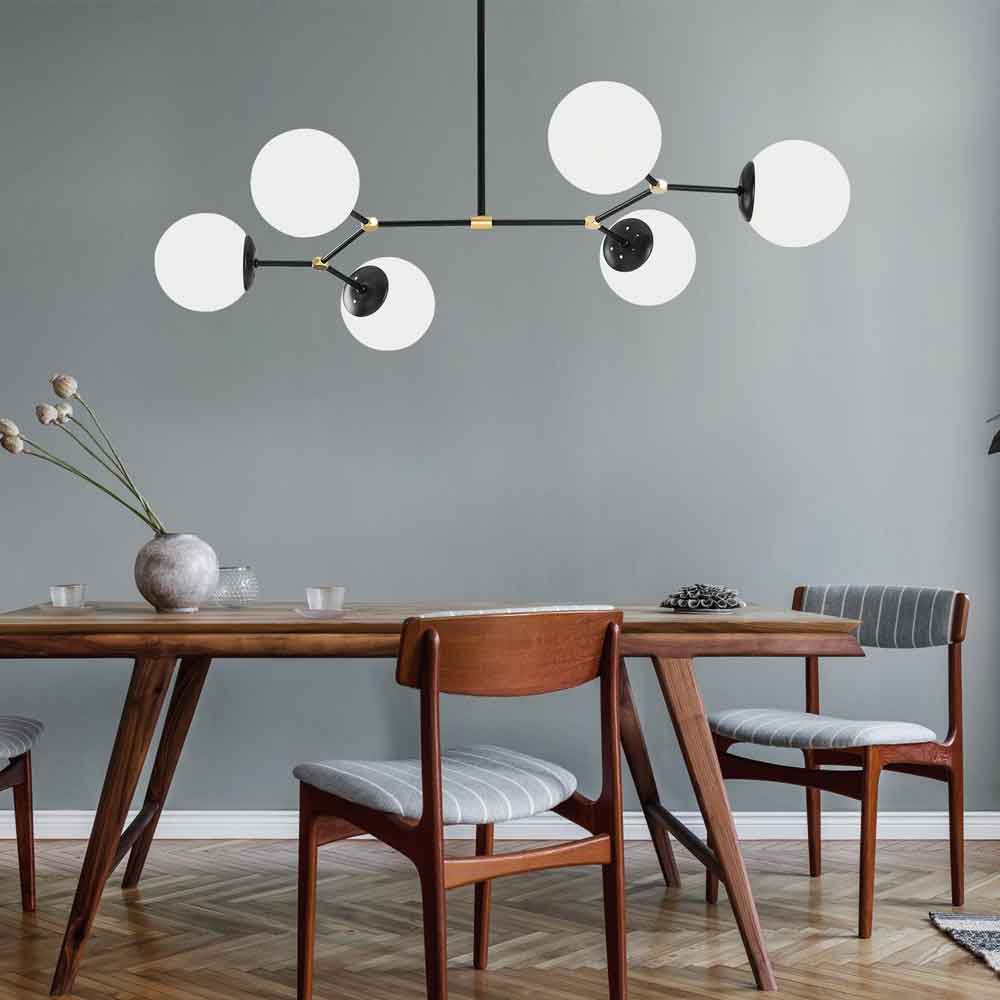 Damar 6 Light Metal Ceiling Light in Black