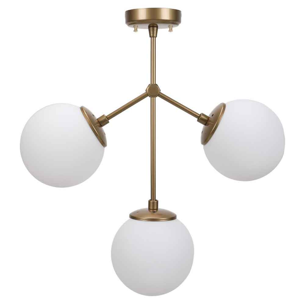 Damar Nordic Style 3 Light Metal Ceiling Light in Gold