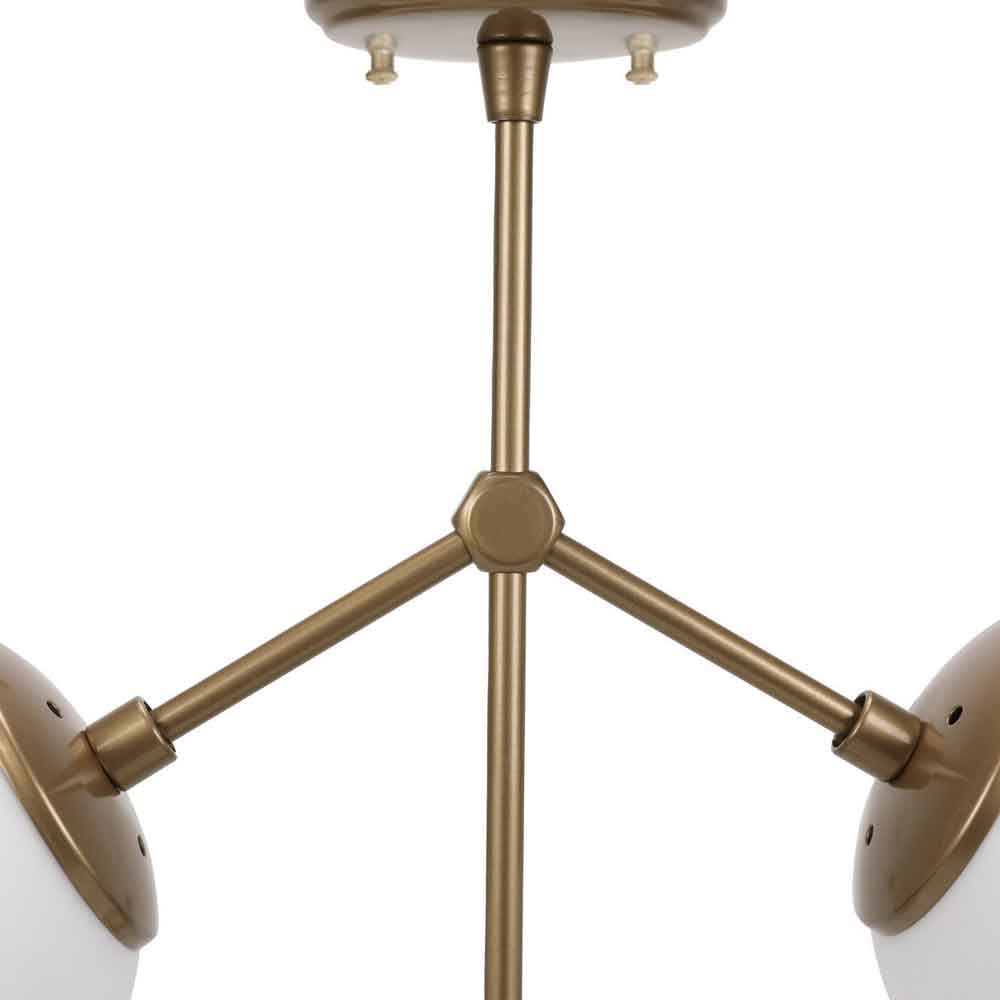 Damar Nordic Style 3 Light Metal Ceiling Light in Gold