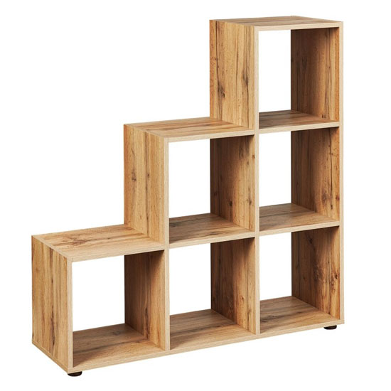 Damian FSC Display Shelves In Wotan Oak With 6 Compartments_2