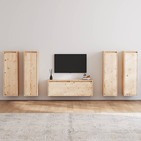 Read more about Danail solid pinewood entertainment unit in natural