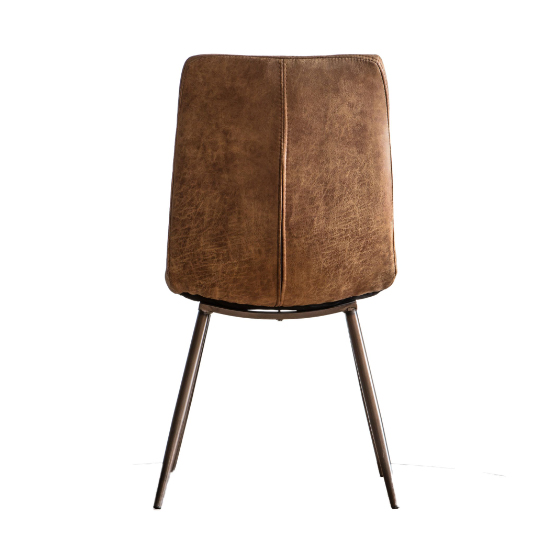 Danbury Brown Faux Leather Dining Chairs In Pair