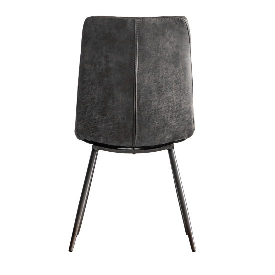 Danbury Grey Faux Leather Dining Chairs In Pair