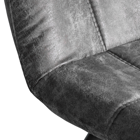 Danbury Grey Faux Leather Dining Chairs In Pair