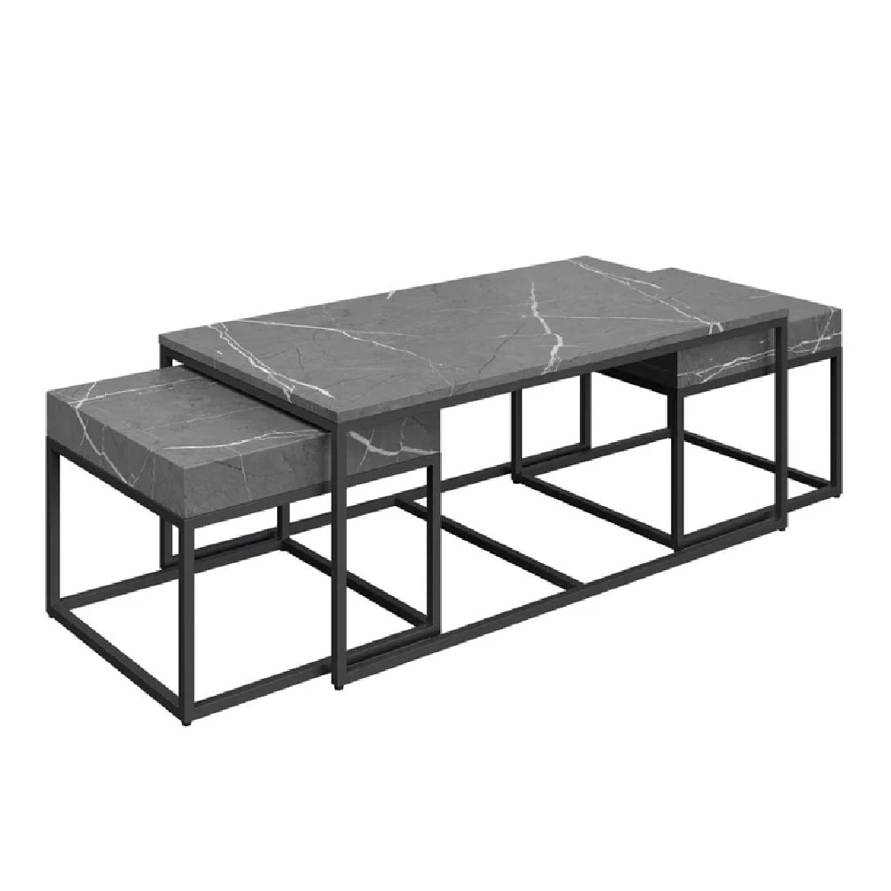 Read more about Danbury wooden nesting coffee tables in grey marble effect