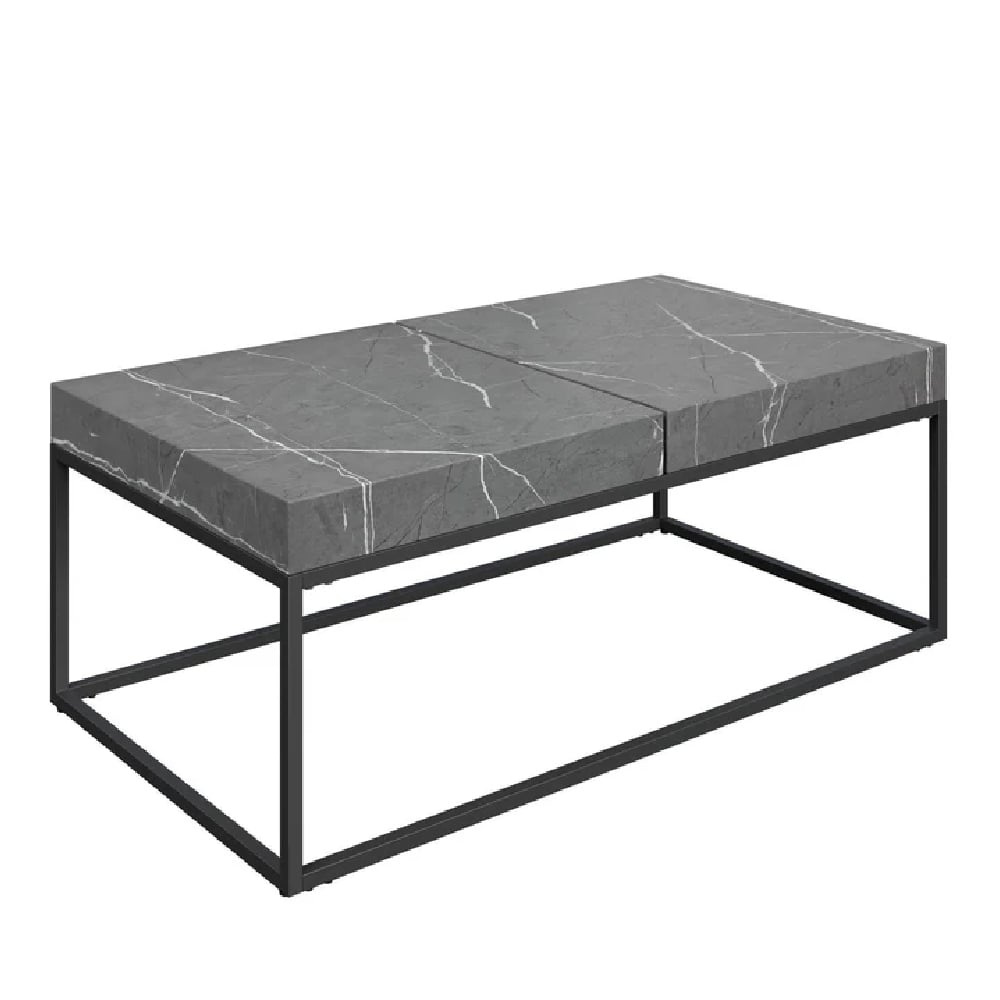 Read more about Danbury wooden rectangular coffee table in grey marble effect