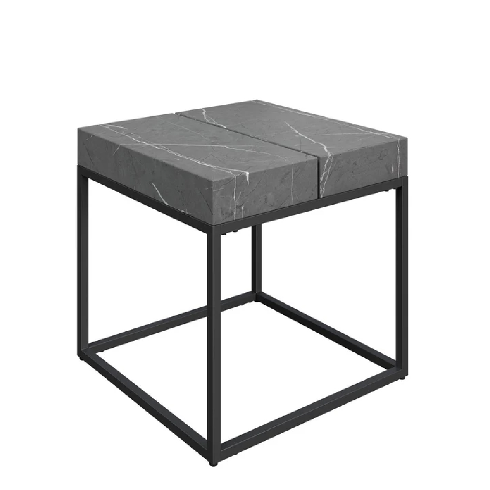 Read more about Danbury wooden square side table in grey marble effect