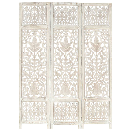 Danessa Wooden 3 Panels 120cm x 165cm Room Divider In White_2