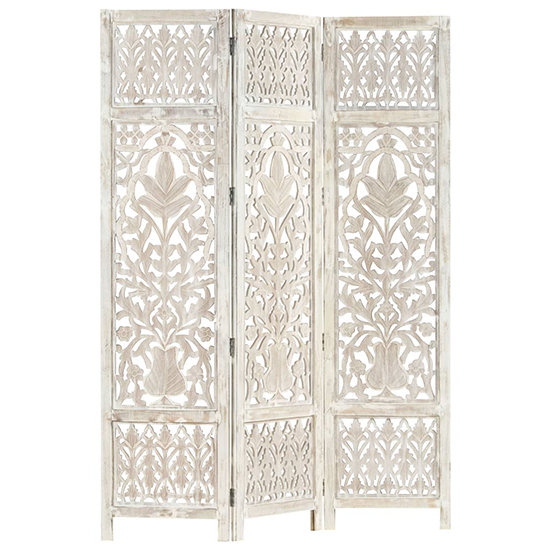 Danessa Wooden 3 Panels 120cm x 165cm Room Divider In White