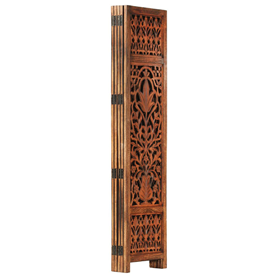 Danessa Wooden 5 Panels 200cm x 165cm Room Divider In Brown