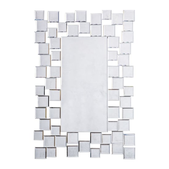 Product photograph of Dania Bevelled Wall Mirror In Silver from Furniture in Fashion