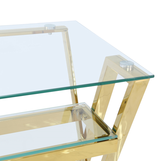 Dania Clear Glass Laptop Desk With Gold Stainless Steel Frame_3