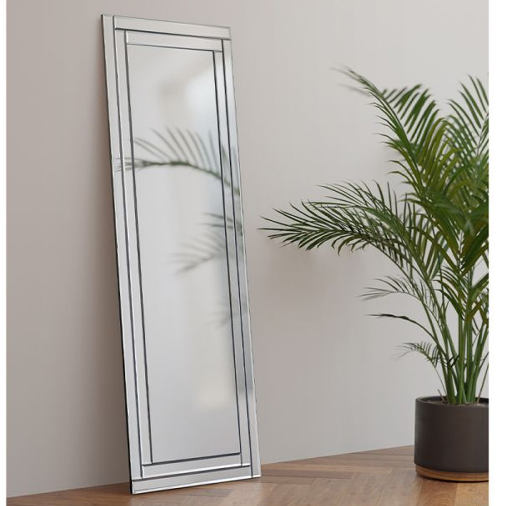 Read more about Dania floor frameless dressing cheval mirror in clear