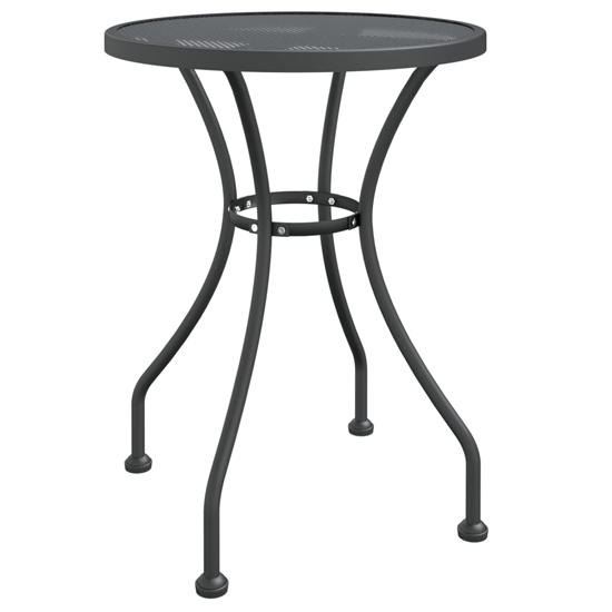 Dania Small Round Metal Mesh 3 Piece Dining Set In Anthracite