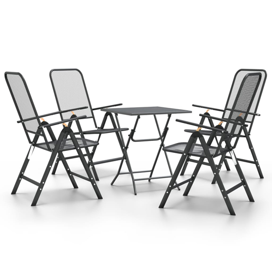 Dania Small Square Metal Mesh 5 Piece Dining Set In Anthracite