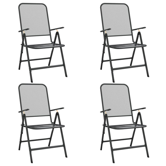 Dania Small Square Metal Mesh 5 Piece Dining Set In Anthracite