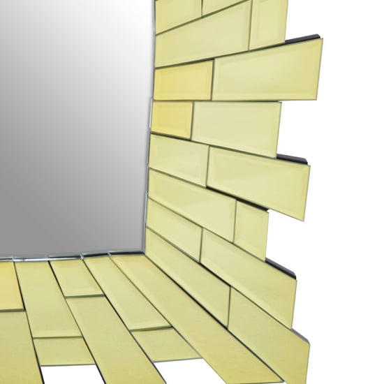 Dania Small Square Sunburst Design Wall Mirror In Gold
