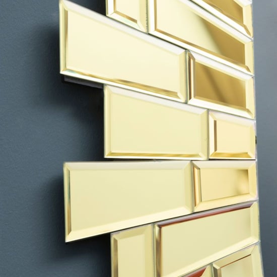 Dania Small Square Sunburst Design Wall Mirror In Gold