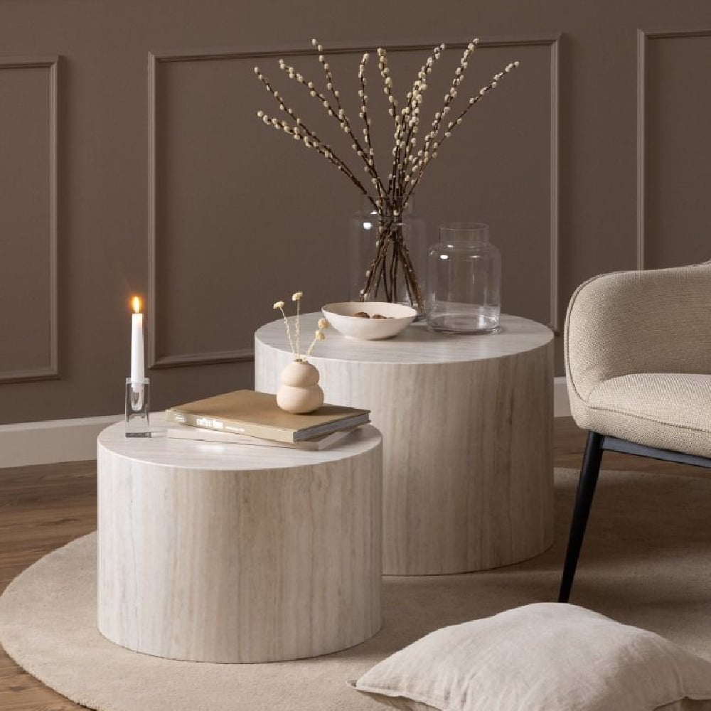 Read more about Dania wooden set of 2 coffee table round in light oak