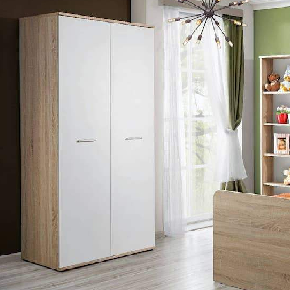 Read more about Dania wooden wardrobe with 2 doors in matt white and oak