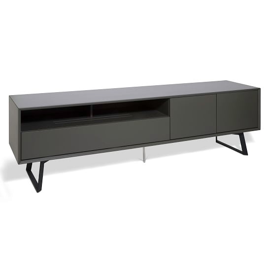 Daniel Extra Large TV Stand In Charcoal Grey With 2 Doors_1