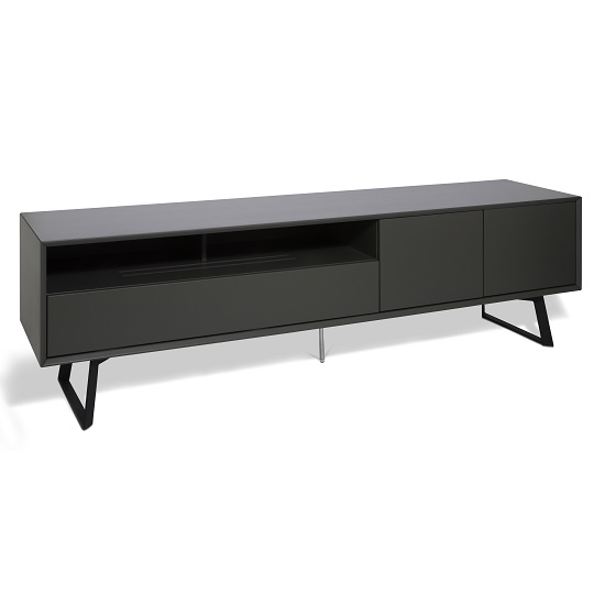 Photo of Daniel extra large tv stand in charcoal grey with 2 doors