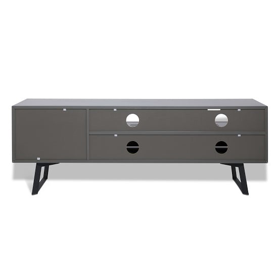 Daniel Large TV Stand In Charcoal Grey With Flap Door_3