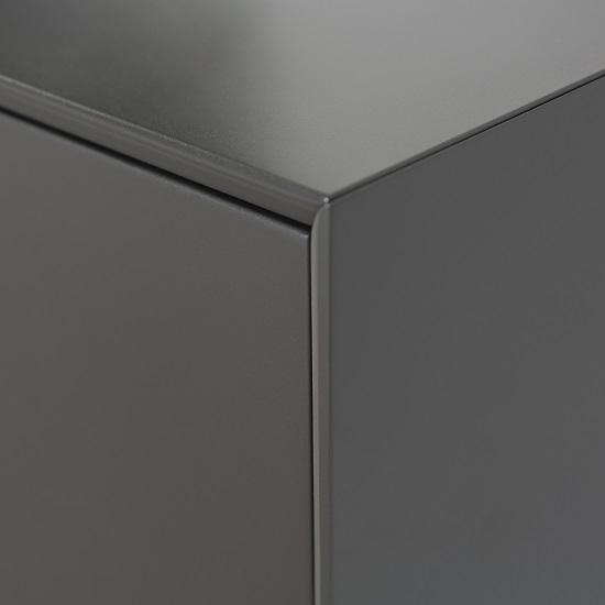 Daniel Large TV Stand In Charcoal Grey With Flap Door_4