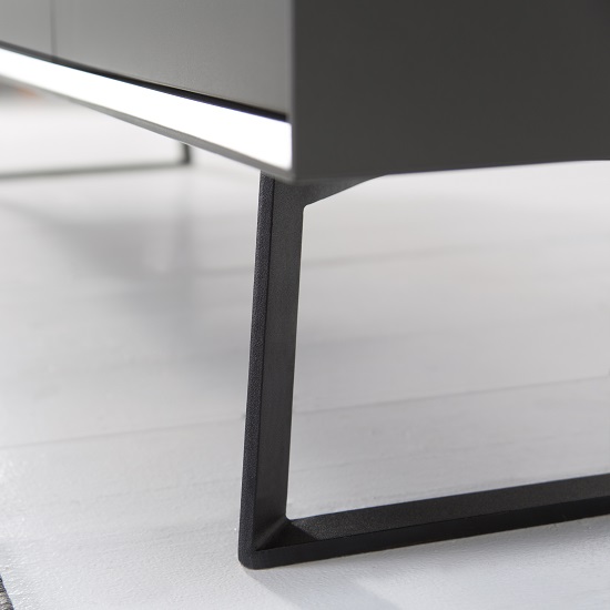Daniel Large TV Stand In Charcoal Grey With Flap Door_5