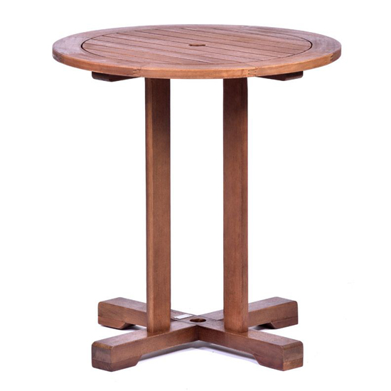 Darko Wooden Pedestal Dining Table In Brown