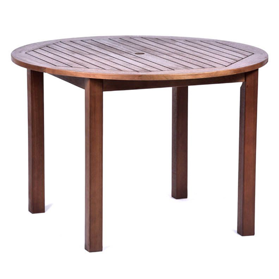 Danil Hardwood Dining Table Round And 4 Armchairs