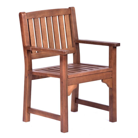 Danil Hardwood Dining Table Round And 4 Armchairs