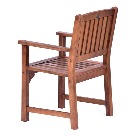 Danil Hardwood Dining Table Round And 4 Armchairs
