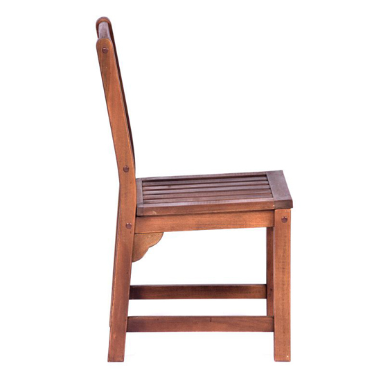 Danil Wooden Side Chair In Teak