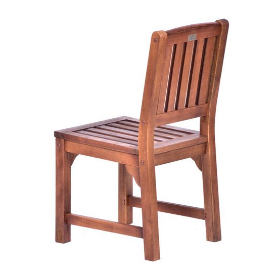 Danil Wooden Side Chair In Teak