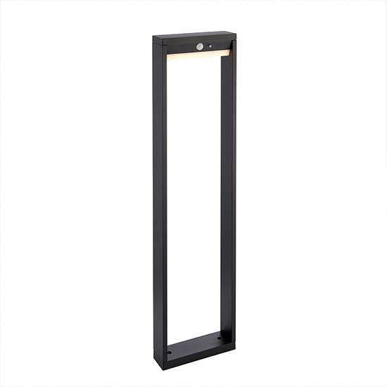 Dannah LED PIR Outdoor Bollard Photocell In Textured Black
