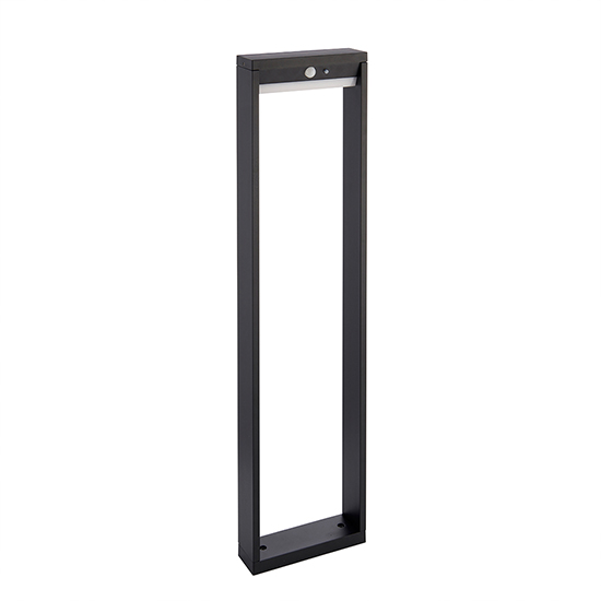 Dannah LED PIR Outdoor Bollard Photocell In Textured Black