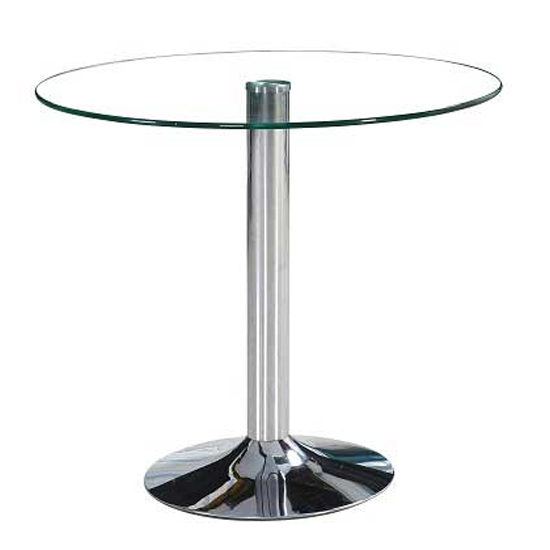 Dante Clear Glass Dining Table With 2 Romeo Grey Chairs