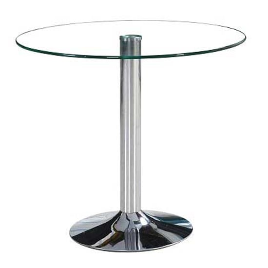 Dante Round Clear Glass Dining Table With 4 Ronn White Chairs_2