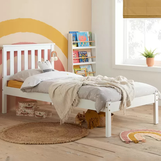 Read more about Danvers wooden low end single bed in white