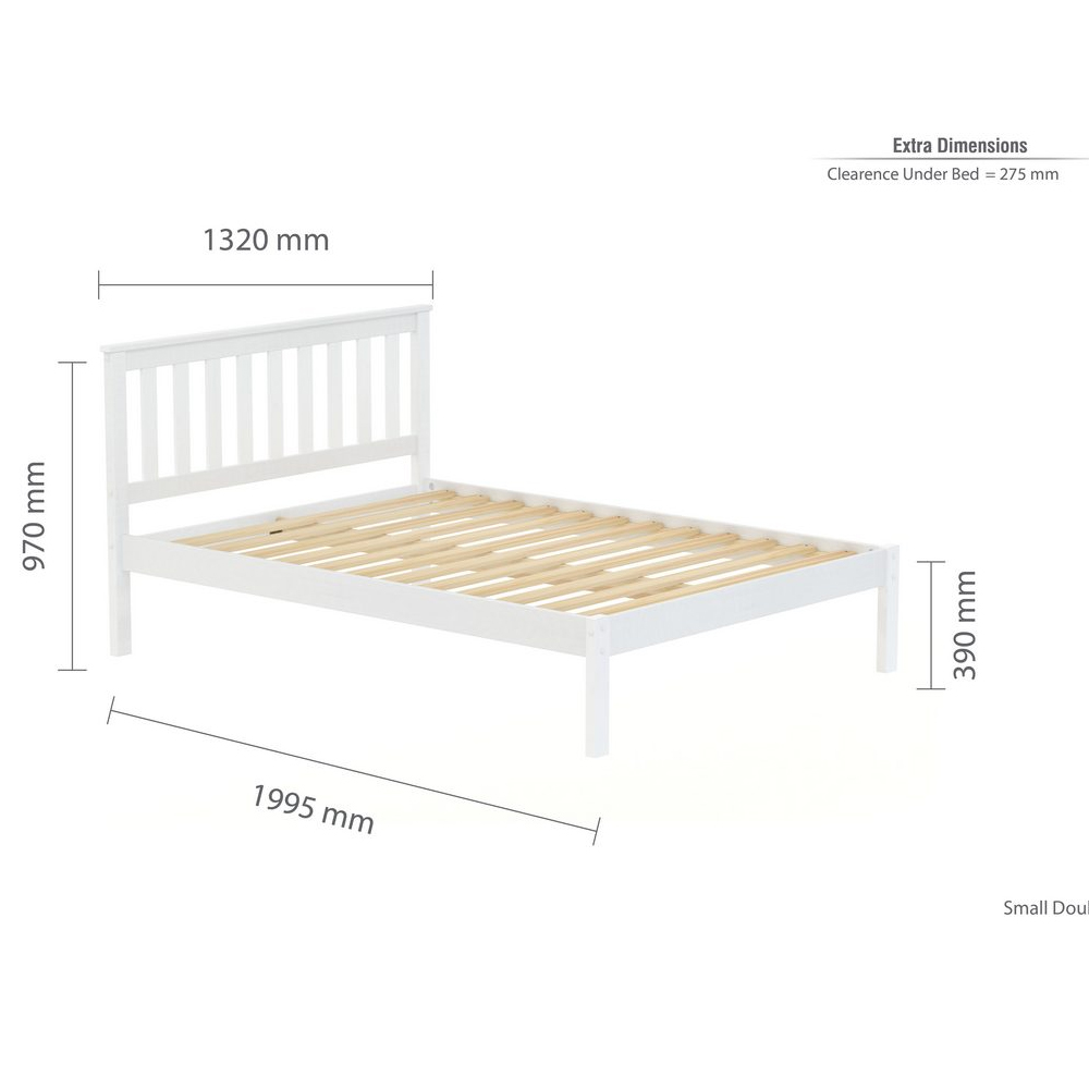 Danvers Wooden Small Double Bed In White